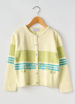 Gilet manches longues coupe droite vert BERLINGOT fille