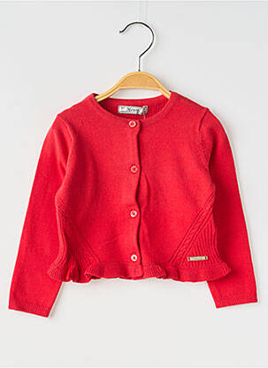 Gilet manches longues coupe droite rouge MAYORAL fille