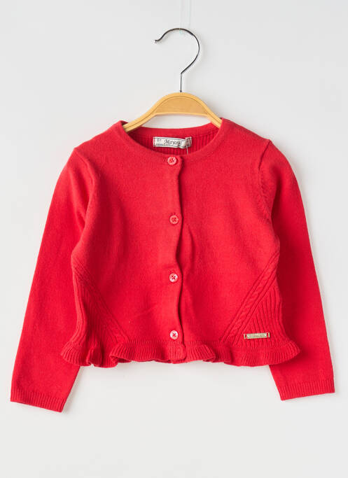 Gilet manches longues rouge MAYORAL pour fille