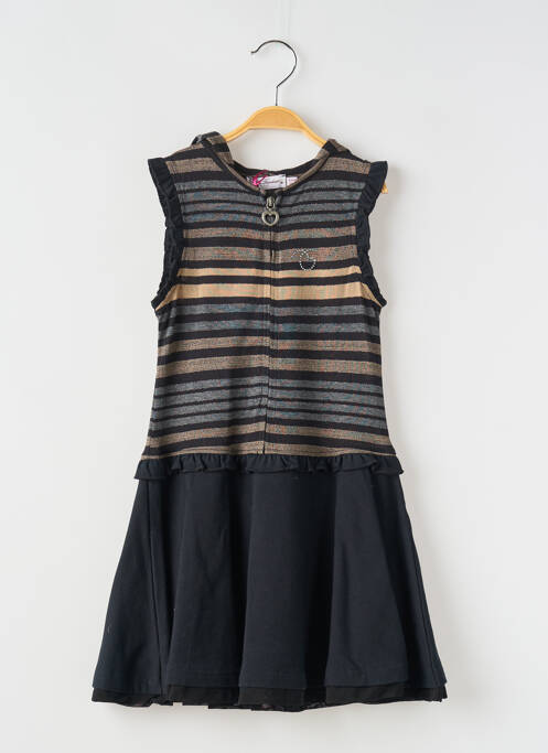 Robe mi-longue noir POMME FRAMBOISE pour fille