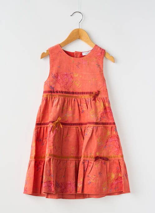 Robe mi-longue orange LAPIN BLEU pour fille