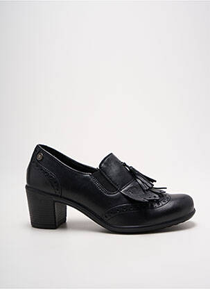 Mocassins tissage satiné talon de 4 à 6cm noir ENVAL SOFT femme