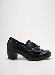Mocassins tissage satiné talon de 4 à 6cm noir ENVAL SOFT femme