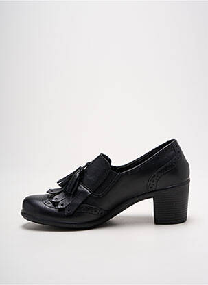 Mocassins tissage satiné talon de 4 à 6cm noir ENVAL SOFT femme