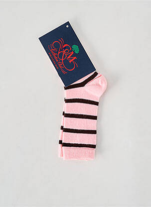 Chaussettes imprimé rayures rose COUDEMAIL fille