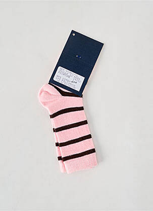 Chaussettes imprimé rayures rose COUDEMAIL fille