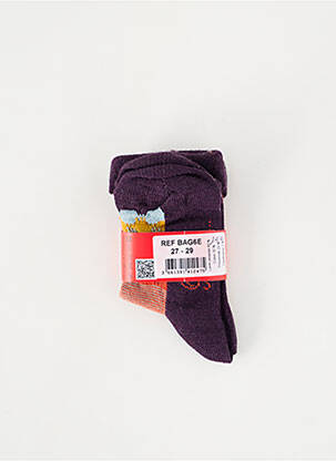 Chaussettes imprimé fantaisie violet BERTHE AUX GRANDS PIEDS enfant