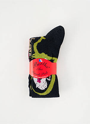 Chaussettes imprimé fantaisie noir BERTHE AUX GRANDS PIEDS enfant