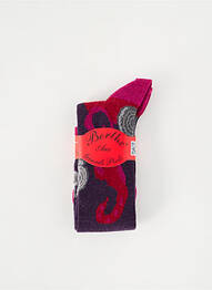 Chaussettes imprimé fantaisie violet BERTHE AUX GRANDS PIEDS fille