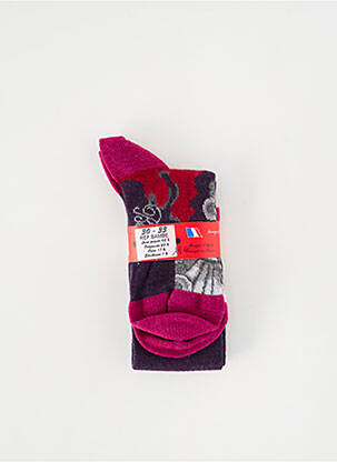 Chaussettes imprimé fantaisie violet BERTHE AUX GRANDS PIEDS fille