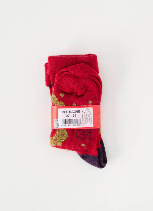 Chaussettes rouge BERTHE AUX GRANDS PIEDS pour enfant