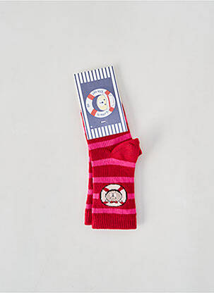 Chaussettes imprimé rayures rouge ELLE EST OU LA MER fille
