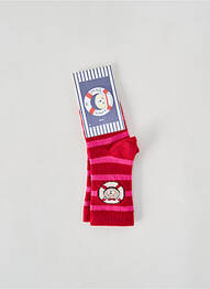 Chaussettes imprimé rayures rouge ELLE EST OU LA MER fille