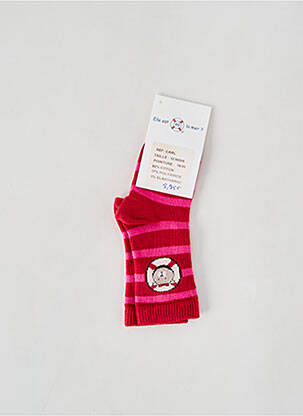 Chaussettes imprimé rayures rouge ELLE EST OU LA MER fille