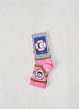 Chaussettes imprimé rayures rose ELLE EST OU LA MER fille