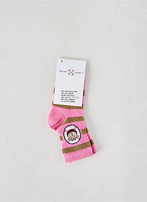 Chaussettes imprimé rayures rose ELLE EST OU LA MER fille