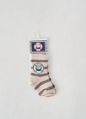 Chaussettes stretch beige ELLE EST OU LA MER garçon