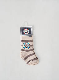 Chaussettes stretch beige ELLE EST OU LA MER garcon