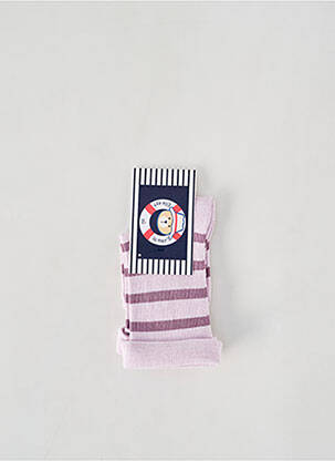 Chaussettes imprimé rayures violet ELLE EST OU LA MER fille