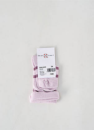 Chaussettes imprimé rayures violet ELLE EST OU LA MER fille