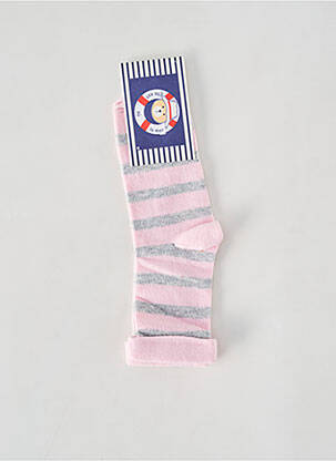 Chaussettes imprimé rayures rose ELLE EST OU LA MER fille