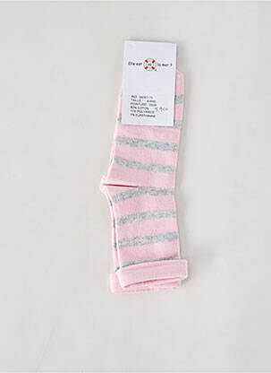 Chaussettes imprimé rayures rose ELLE EST OU LA MER fille