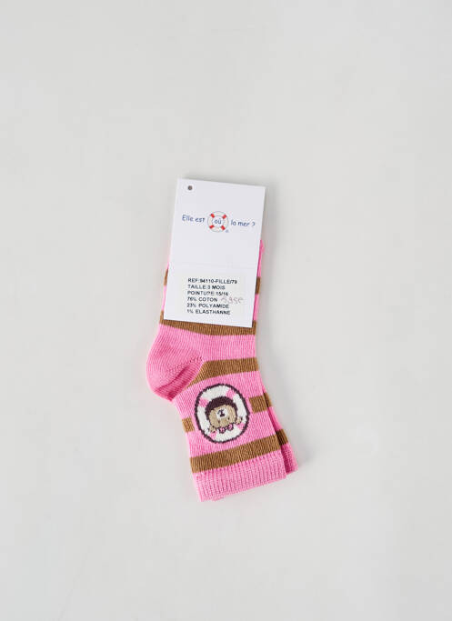 Chaussettes rose ELLE EST OU LA MER pour fille
