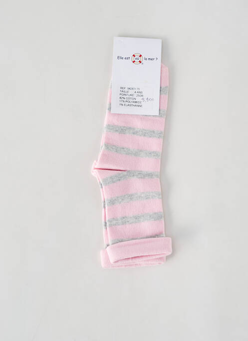 Chaussettes rose ELLE EST OU LA MER pour fille