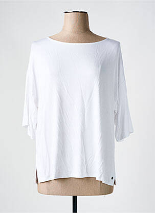 T-shirt coupe droite manches 3/4 blanc SURKANA femme