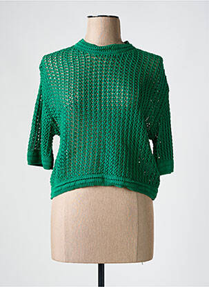 Pull coupe droite manches 3/4 vert TIFFOSI femme