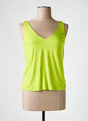 Top coupe cintrée fines bretelles vert SURKANA femme