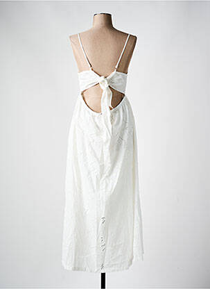 Robe longue coupe évasée fines bretelles blanc SURKANA femme