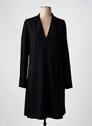 Robe mi-longue manches longues manches longues noir SURKANA femme