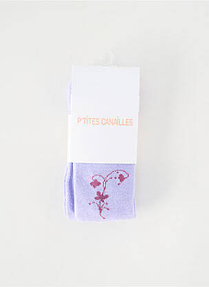 Collants imprimé fantaisie violet P'TITES CANAILLES fille