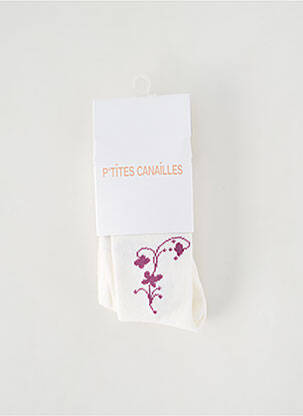 Collants imprimé fantaisie blanc P'TITES CANAILLES fille