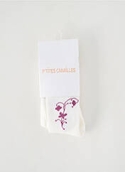 Collants blanc P'TITES CANAILLES pour fille seconde vue