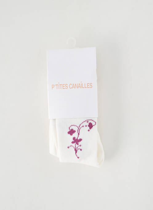 Collants blanc P'TITES CANAILLES pour fille
