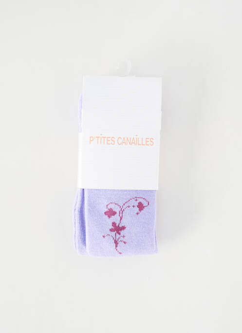 Collants violet P'TITES CANAILLES pour fille