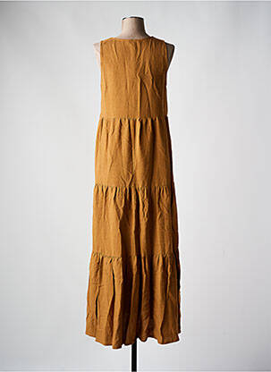 Robe longue coupe évasée sans manche marron SURKANA femme