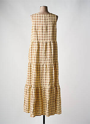 Robe longue imprimé fantaisie sans manche beige SURKANA femme
