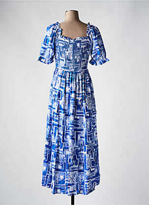 Robe longue manches courtes manches courtes bleu TIFFOSI femme