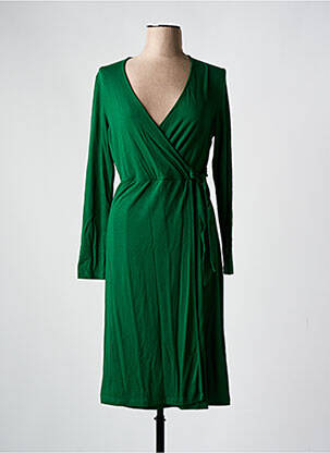 Robe mi-longue manches longues manches longues vert SURKANA femme