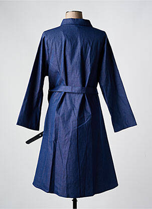 Robe mi-longue manches longues manches longues bleu CHRISTY femme