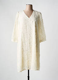Robe mi-longue coupe fluide manches 3/4 beige KAFFE femme
