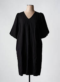 Robe mi-longue manches courtes manches courtes noir KAFFE femme