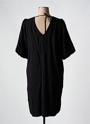Robe mi-longue manches courtes manches courtes noir KAFFE femme