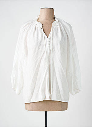 Blouse légère et transparente manches 3/4 blanc KAFFE femme