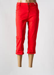 Pantacourt stretch taille normale rouge KAROSTAR femme