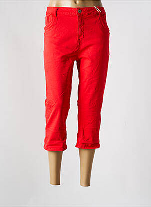 Pantacourt stretch taille normale rouge KAROSTAR femme