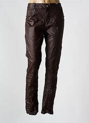 Pantalon slim marron KAROSTAR pour femme seconde vue